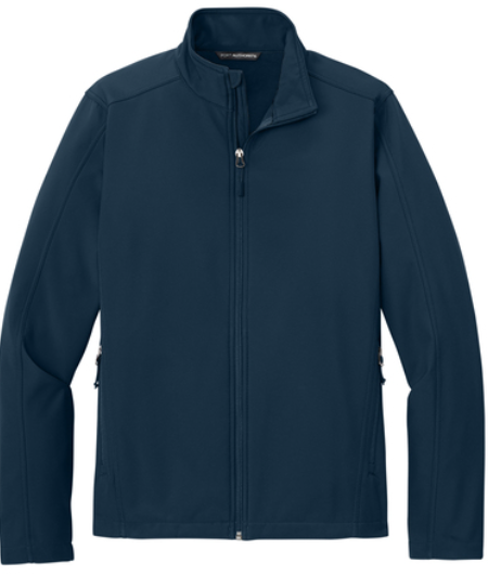 Navy blue jacket on a white background
