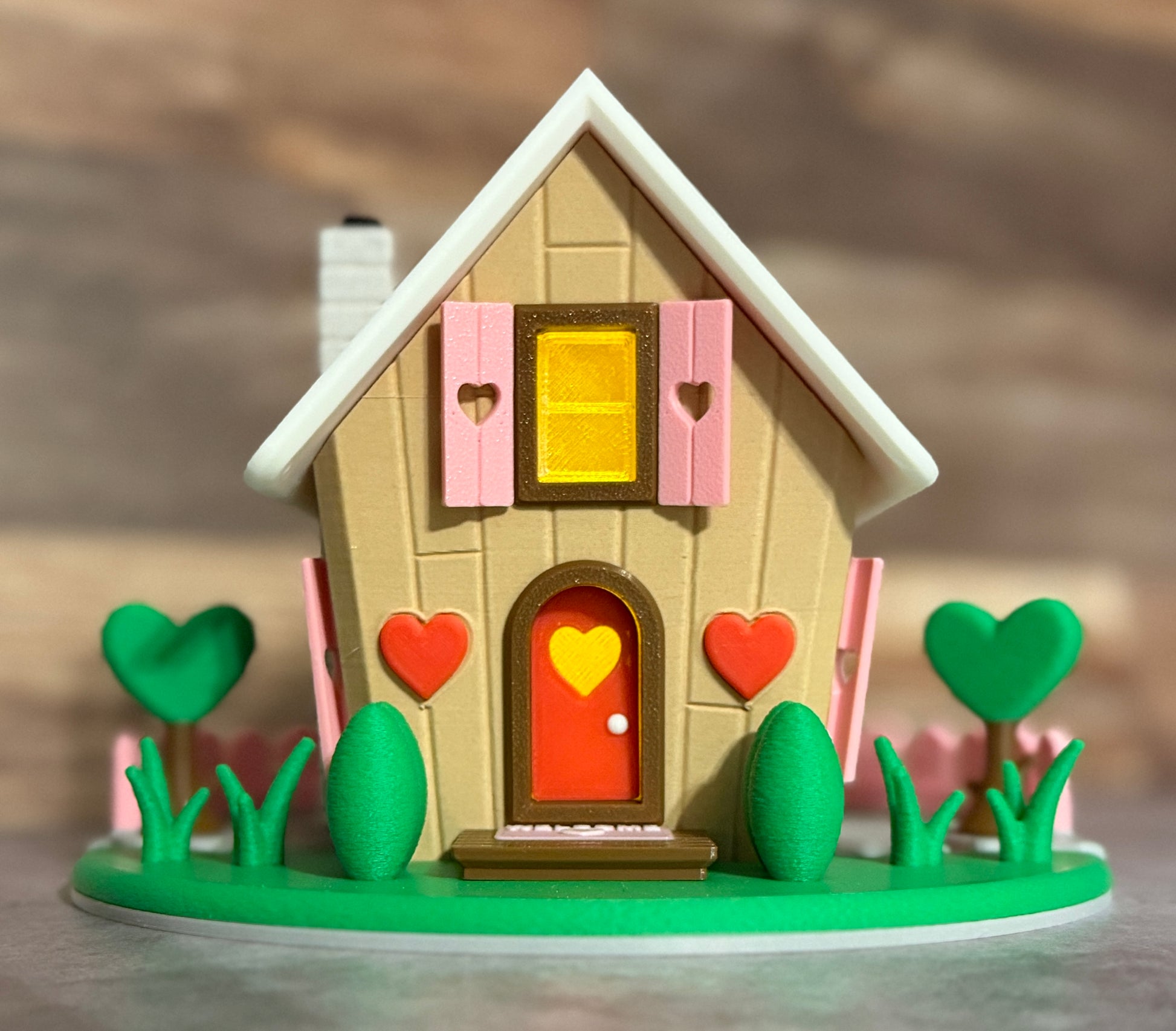 Toy house with heart details