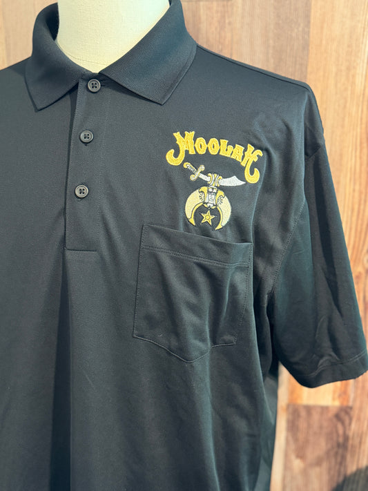a black shirt with a logo on it