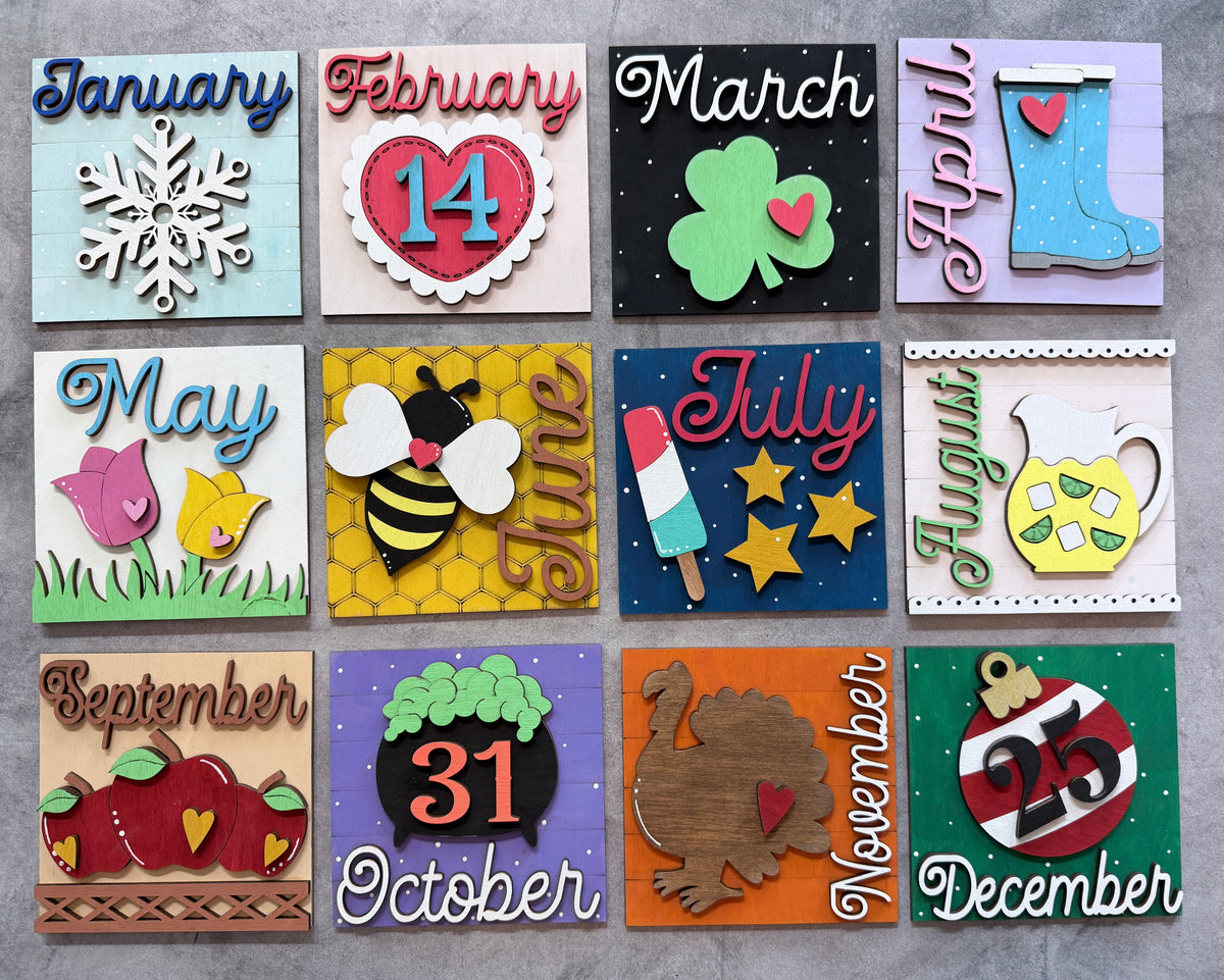 calendars with different designs and numbers