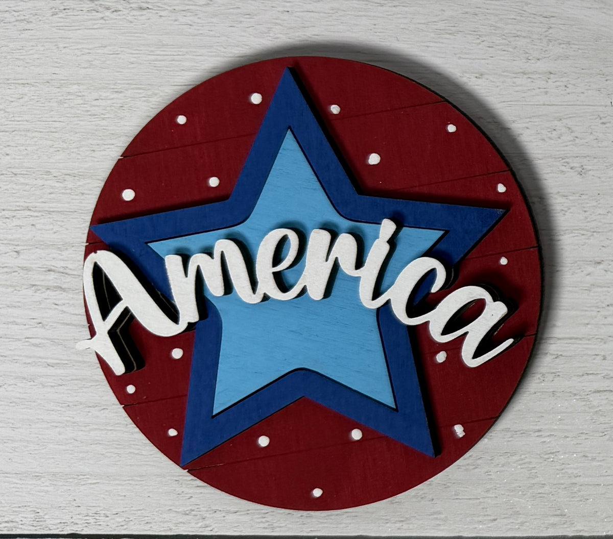 a red and blue sign with a star