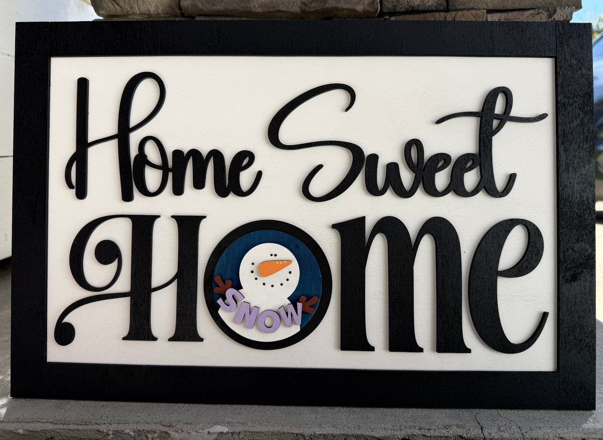 a sign with a snowman on it