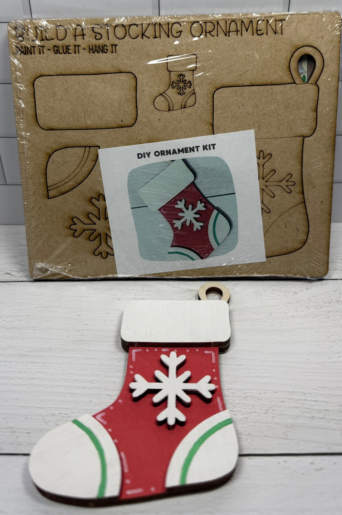 a christmas ornament and a craft kit