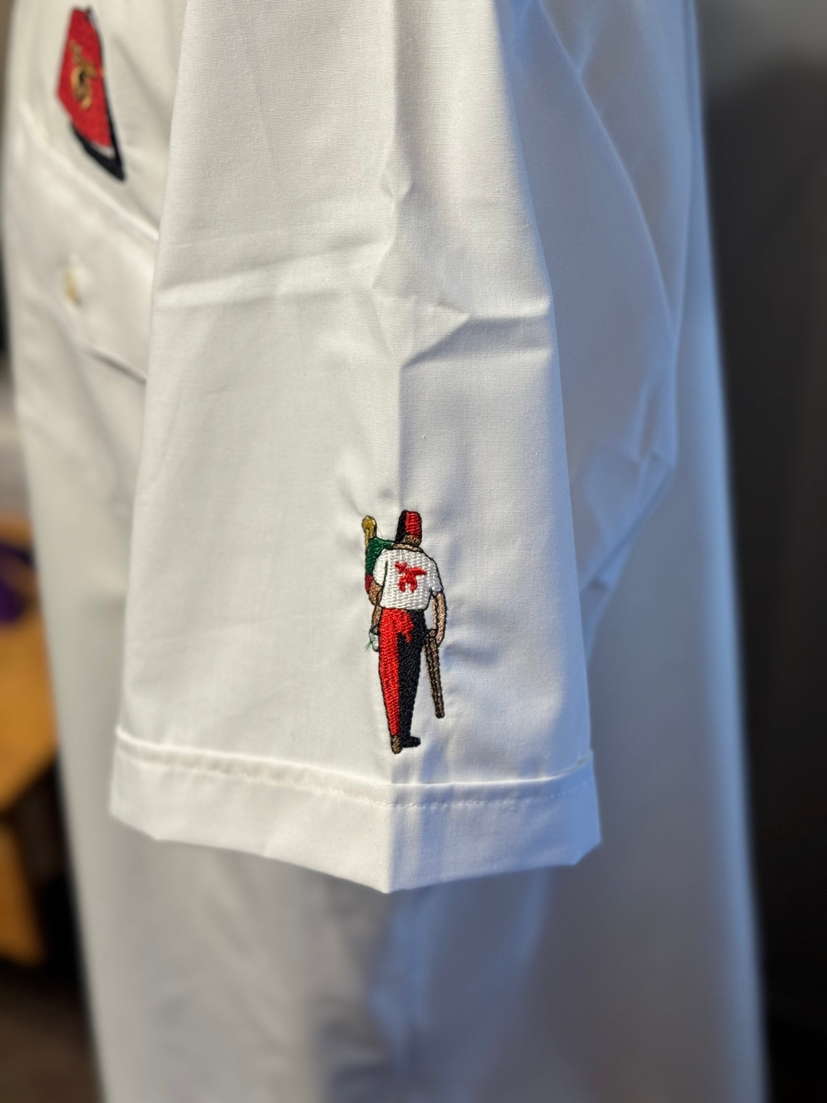 a close up of a white shirt