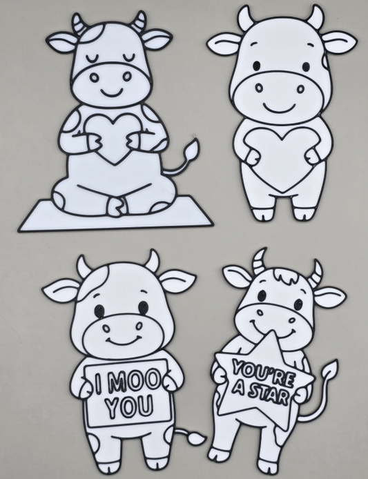 a group of cartoon cows