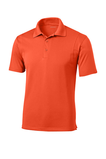 a orange polo shirt on a white background